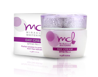 รูปภาพของ MCL Miracle Whitening Day Cream SPF 60 NanoTechnology สำหรับผิวผสม 15กรัม